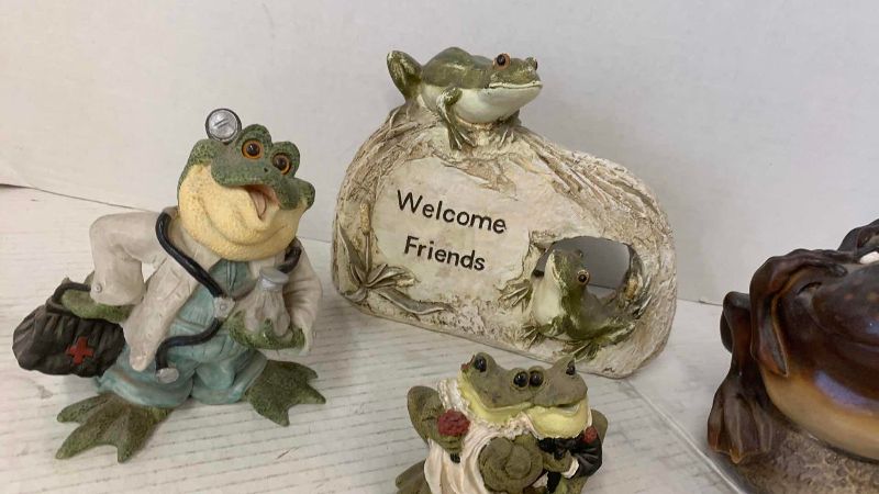 View 3 of FOUR FROG SCULPTURES WIDE IS 7” LONG