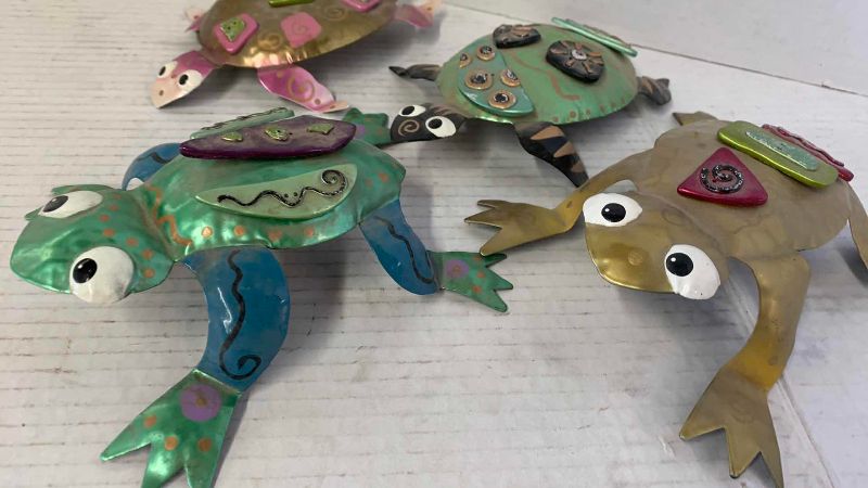 View 3 of FOUR METAL FROGS AND TURTLES LONGEST 6”