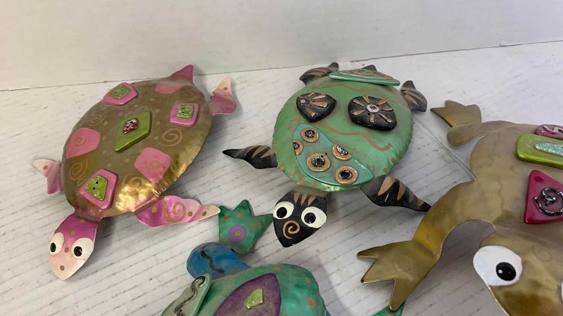 View 2 of FOUR METAL FROGS AND TURTLES LONGEST 6”