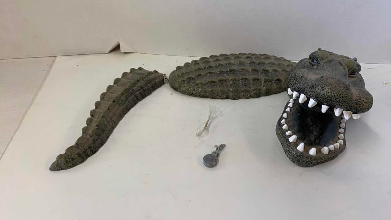 View 2 of RESIN ALLIGATOR FLOATING POND SCULPTURE 33” LONG