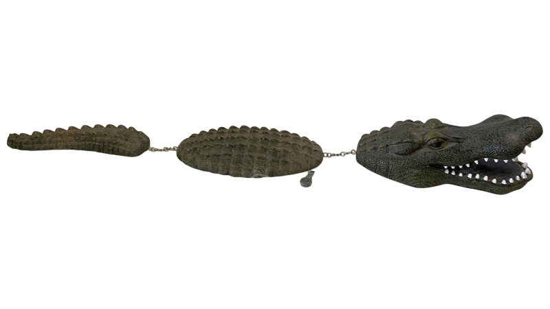 View 1 of RESIN ALLIGATOR FLOATING POND SCULPTURE 33” LONG