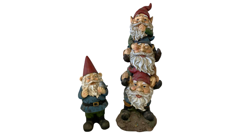 View 1 of PAIR OF GARDEN GNOMES TALLEST 20”