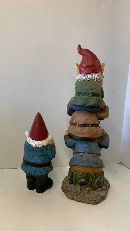View 2 of PAIR OF GARDEN GNOMES TALLEST 20”