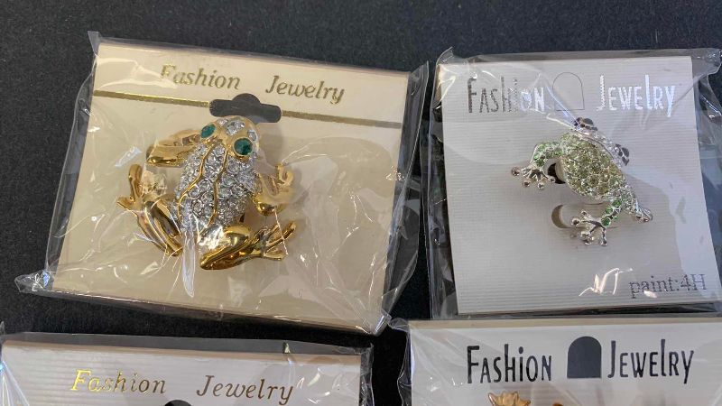 View 2 of FOUR RHINESTONE FROGS PIECES OF JEWELRY