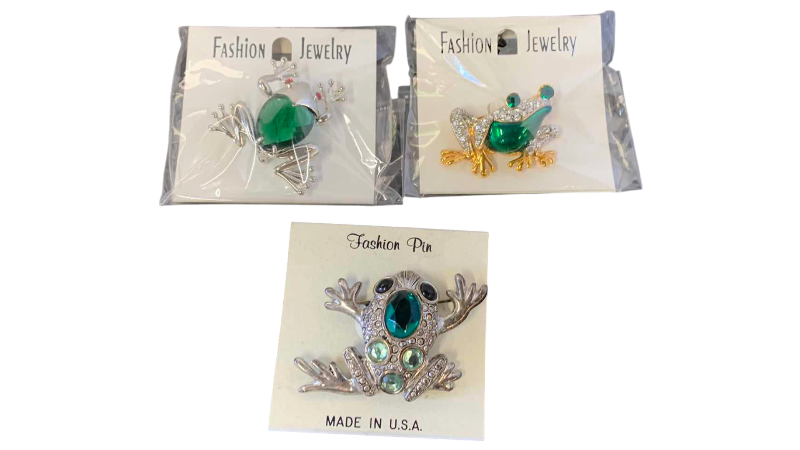 View 1 of THREE PIECES OF FROG JEWELRY