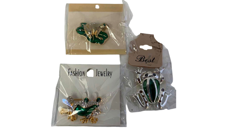 View 1 of THREE PIECES OF FROG JEWELRY