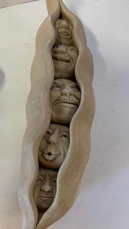 View 2 of FOUR STONE PIECES OF GARDEN DECOR TALLEST IS 11”