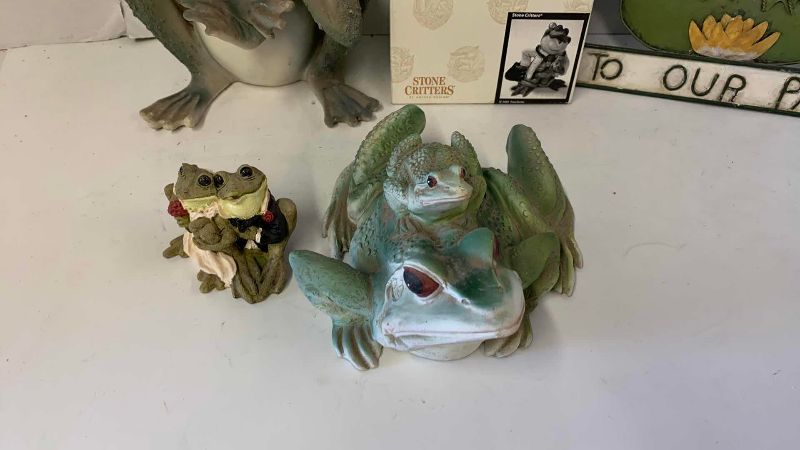 View 3 of FROG GARDEN DECOR TALLEST IS 15”