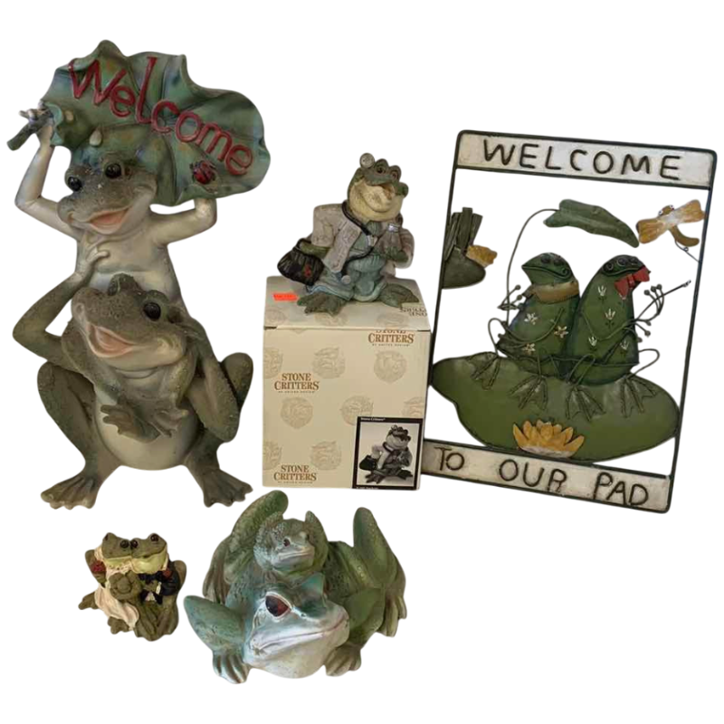 View 1 of FROG GARDEN DECOR TALLEST IS 15”