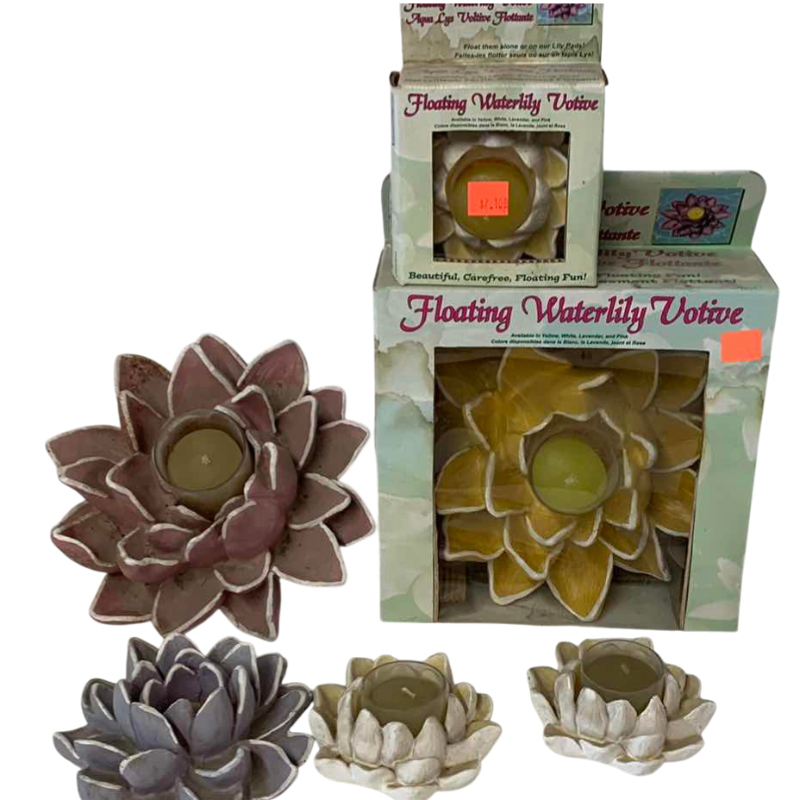 View 1 of FLOATING WATERLILY VOTIVE CANDLES