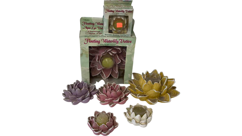 View 1 of FLOATING WATERLILY VOTIVE CANDLES