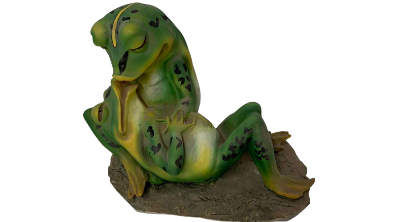 View 1 of KISSING FROGS SCULPTURE 9” TALL