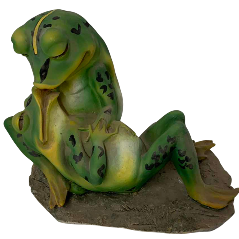 View 1 of KISSING FROGS SCULPTURE 9” TALL