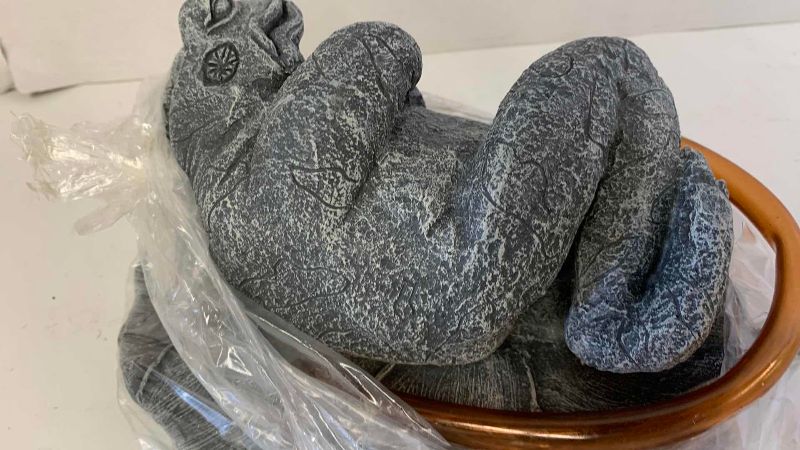 View 2 of LOUNGING RESIN FROG FOUNTAIN 9”