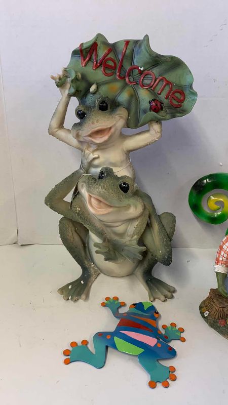 View 2 of FROGS AND GECKO GARDEN DECOR
