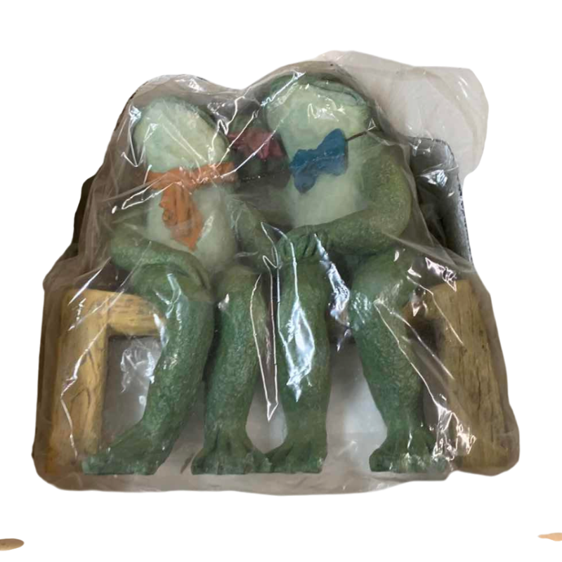 View 1 of RESIN FROGS IN LOVE SCULPTURE