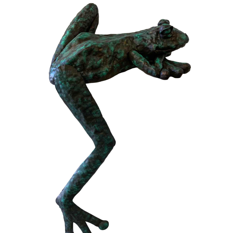 View 1 of METAL FROG WITH HANGING LEG 24”