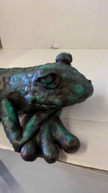 View 2 of METAL FROG WITH HANGING LEG 24”