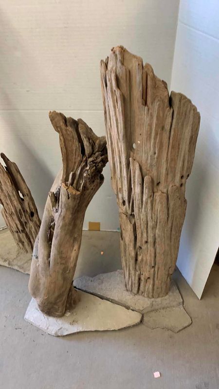 View 3 of THREE PIECES OF MOUNTED DRIFTWOOD TALLEST 41”