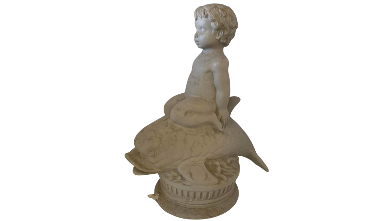 View 1 of RESIN BOY RIDING DOLPHIN FOUNTAIN 16”