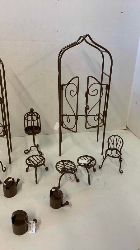 View 2 of METAL MINI HOUSE DECOR TALLEST 12”