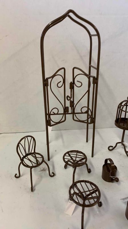 View 2 of METAL MINI HOUSE DECOR TALLEST 12”