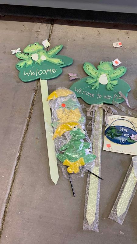 View 2 of FROG WELCOME GARDEN DECOR
