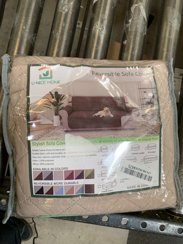 Photo 2 of U-NICE HOME Recliner Chair Covers Reversible Chair Cover Pet Covers for Dogs with Elastic Straps Water Resistant Diamond Quilted (23''Recliner Small, Beige/Beige)