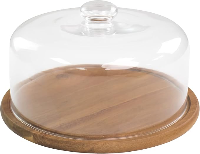 Photo 1 of 10.2''Glass Dessert Dome with Base, 11.8"Decorative Cake Tray with Glass Dome Cover, Cake Fruit Display Server Tray for Kitchen, Birthday, Weddings, Appetizer Dessert & Cheese Serving Platter