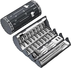 Photo 1 of VMAN 128 in 1 Electronics Precision Screwdriver Set, Professional Magnetic Repair Tool Kit with 122 Bits for Computer, PC, iPhone, Laptop, Game Console, Watch, Xbox, PS5, MacBook, Ring Doorbell
