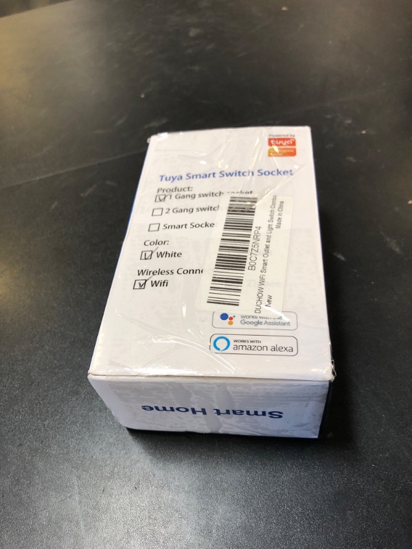 Photo 1 of DUCHOW WiFi Smart Outlet and Switch Combo, Neutral Wire Required, Individual Control, Touch Panel, Tuya APP Smart Life, 15A /90-250V AC 60Hz, Compatible with Alexa and Google Home, Combo Style, White