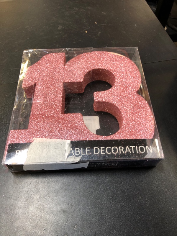 Photo 1 of 13th Birthday Decorations for Girls,13th Anniversary Decorations,Pink Gold Glitter 13th Birthday Party Centerpieces for Table Decorations,Number 13 Table Topper Decor