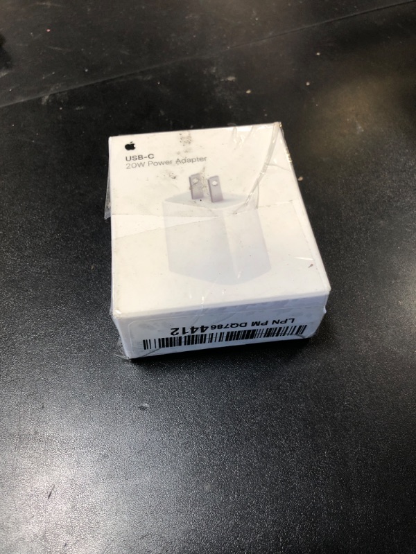 Photo 1 of Apple 20W USB-C Power Adapter - iPhone Charger with Fast Charging Capability, Type C Wall Charger