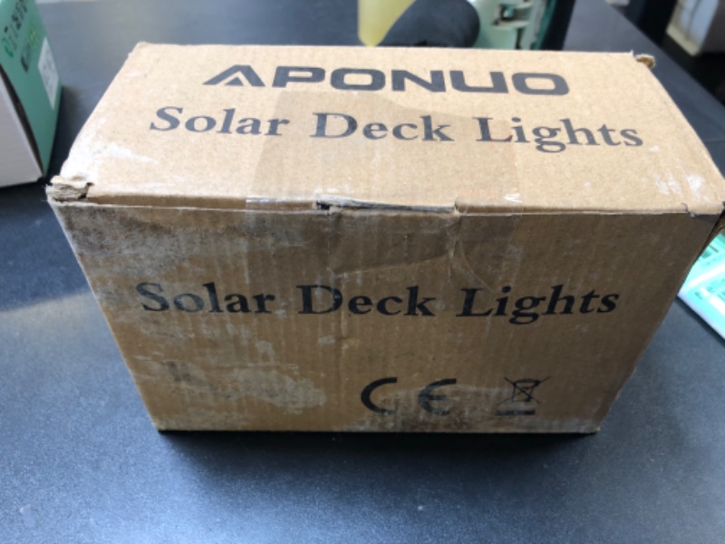 Photo 1 of APONUO Solar Deck Lights 16 Pcs, Solar Step Lights Outdoor Waterproof Led Solar Fence Lamp for Patio, Stairs,Garden Pathway, Step and Fences(Warm White)