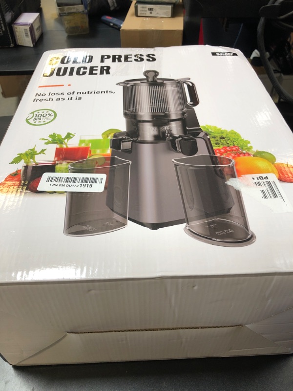 Photo 1 of Juicer Machines with 5.8" Extra Large Feed Chute, Cold Press Juicer For Whole Vegetables and Fruits, 350W Professional Masticating juicer Easy to Clean for Batch Juicing (Titanium Gray)