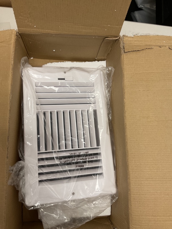 Photo 1 of ONE  Ceiling Vent Covers for Home Sidewall and Ceiling 3 Way Vent Register for Sidewall Solid Steel Manual Adjuster Air Home Bathroom Toilet Office (White) 