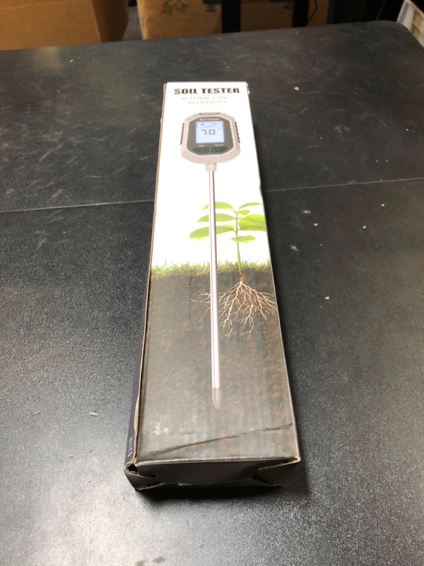 Photo 1 of 4-in-1 Soil Moisture Meter Digital Plant Temperature/Soil Moisture/PH Meter/Sunlight Intensity Backlight LCD Display Soil Test Meter for Gardening, Farming and Outdoor Plants