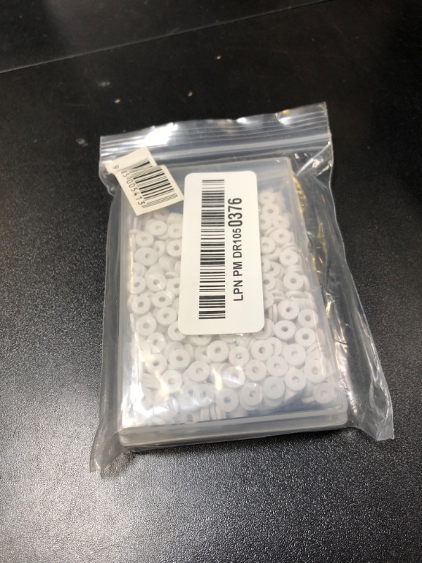 Photo 1 of Hiswan 1000pcs Heishi Beads White Polymer Clay Beads for Jewelry Making Bracelets Necklace 6mm