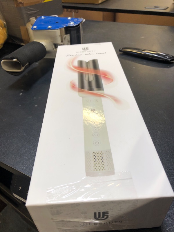 Photo 1 of Rotating Curling Iron Hair Curler: Anti-Scald Automatic Curling Wand 1.25 Inch Adjustable 3 Gears Heating Temperatures Fast Heating Hot Tools Auto Shut-Off for Hair Styling Curls Waver (White)