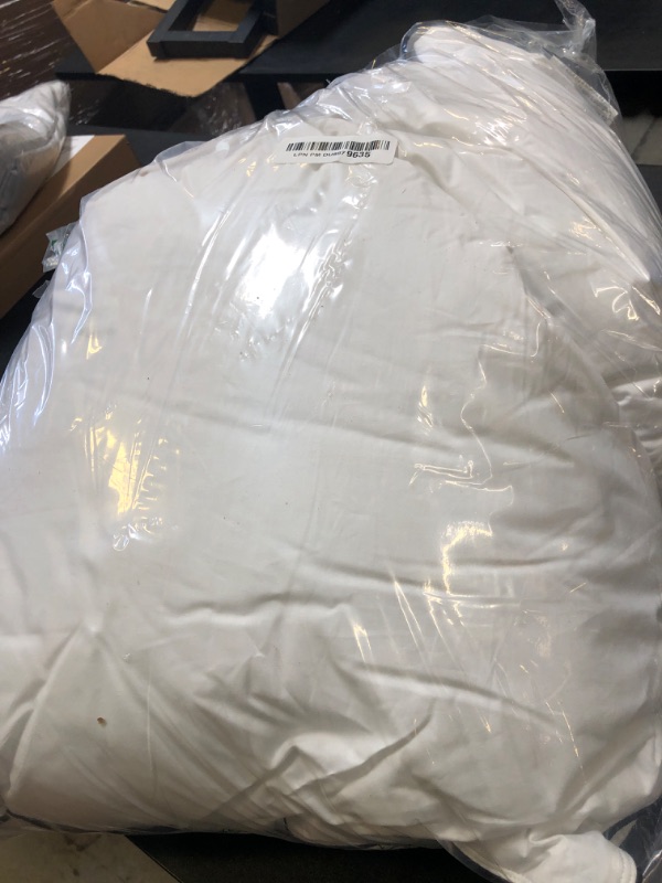 Photo 1 of BPC Goose Feather Down Pillow Queen Size Set of 1, Luxury Hotel Bed Pillows, 100% Organic Cotton Cover, Soft Support Surround Fill Polyester, Medium Firm for Back, Stomach or Side Sleepers 20"x30"