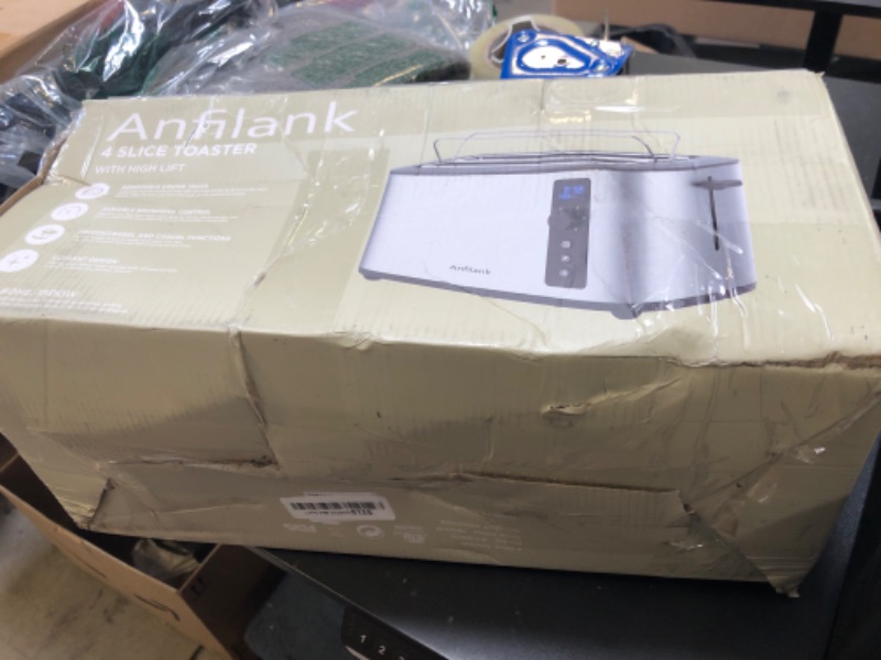 Photo 1 of Anfilank Toaster 4 Slice Long Extra Wide Slot 1.5" with Countdown Timer, 6 Browning Settings, Built-in Warming Rack, Bagel/Cancel/Defrost Functions, Removable Crumb Tray-Stainless Steel