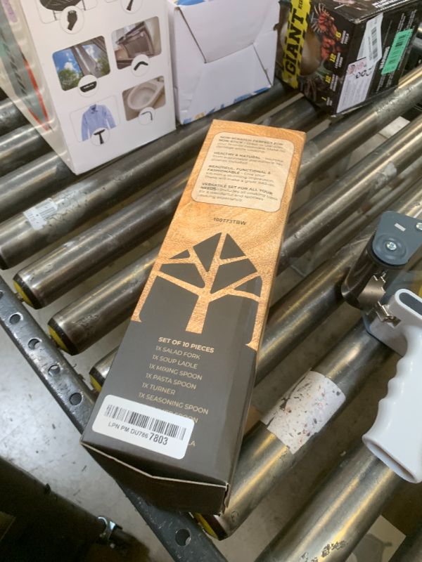 Photo 1 of Wooden Spoons for Cooking, 10 Pcs Wooden Cooking Utensils Set – Wooden Utensil Set for Nonstick Pans & Cookware – Teak Wood - Sturdy, Lightweight & Heat Resistant