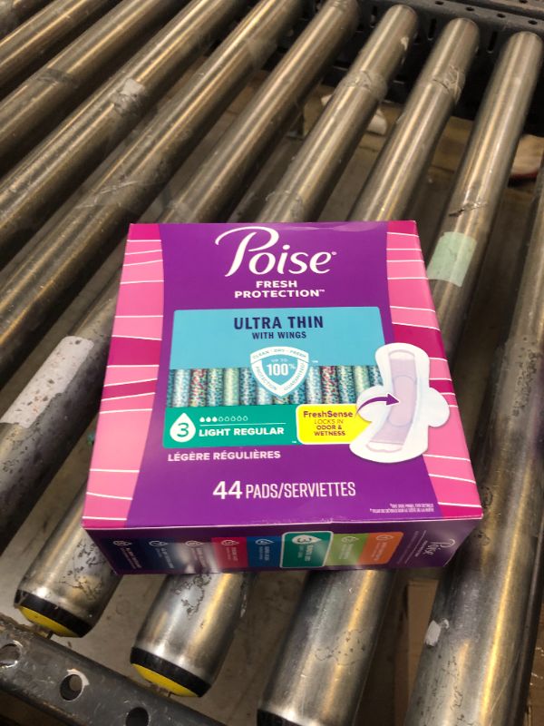 Photo 1 of Poise Ultra Thin Incontinence Pads & Postpartum Incontinence Pads, 4 Drop Moderate Absorbency, Long Length, 48 Count, Packaging May Vary
