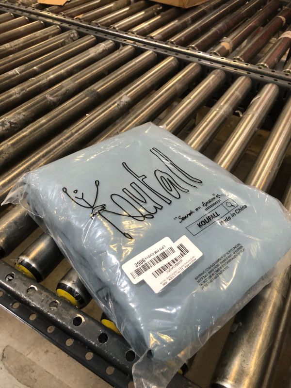 Photo 1 of KOUFALL Blue Blackout Curtains 96 Inches Long for Living Room,Grommet Thermal Room Darkening Curtain for Bedroom 96 in Length 2 Panel Set,Dusty Grey Blue