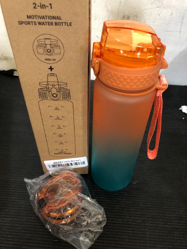 Photo 1 of 1pc  OLDLEY Kids Water Bottle for School, 17 oz (2 lids) BPA-Free Reusable Leak-Proof Durable Tritan Plastic Water Bottles with Straw & Chug Lids, Anti-dust Spout Cover 
