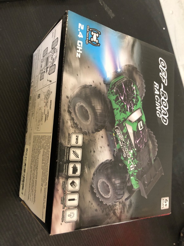 Photo 1 of Hielse Remote Control Car, All-Terrain Remote Control Car for Boys, Rechargeable Rc Truck with LED, 1:20, 10KM/H, 2 Motors, 2.4GHZ, Speed Friendly, Sturdy, Rc Cars for Christmas, Kids, Beginner