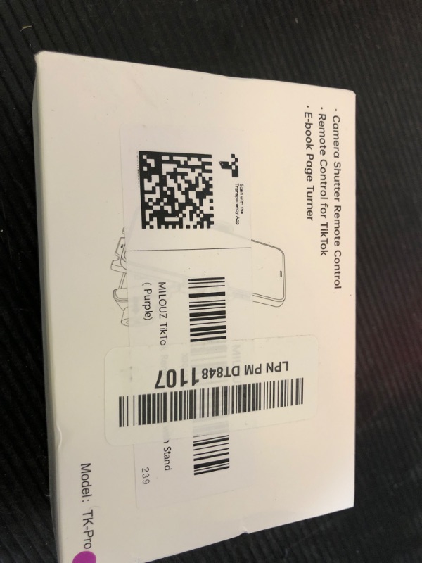 Photo 1 of MILOUZ Remote Control Scrolling for Tiktok with Phone Stand,Page Turner for Kindle App E-Book,Bluetooth Camera Shutter Remote for iPhone, Android,iOS,iPad,Tablet (Purple)