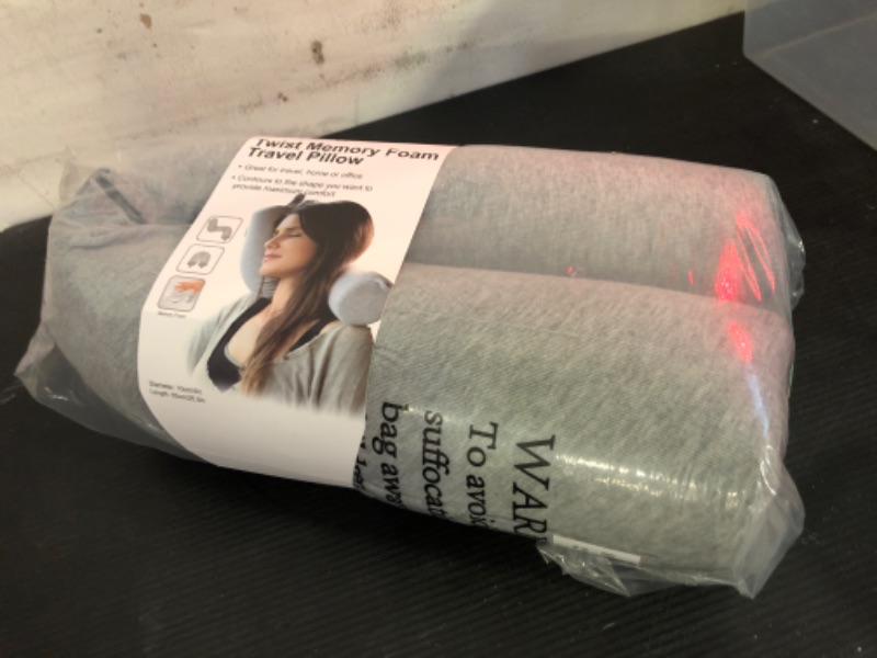 Photo 1 of 1pc  Dot&Dot Twist Memory Foam Travel Pillow for Airplanes - Travel Neck Pillow for Sleeping - Airplane Pillow for Neck Support, Chin, Lumbar and Leg - Adjustable, Bendable Neck Roll Pillow