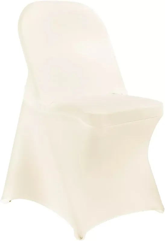 Photo 1 of 10pcs Spandex Chair Covers for Dining Chairs Stretch Polyester Dining Chairs Slipcovers for Wedding Party Decor Banquet Flat-Front Chair Cover (Ivory)