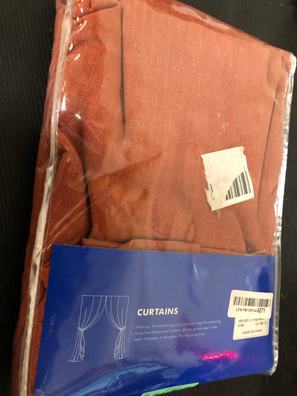 Photo 1 of MIULEE Linen Curtains 90 Inch Length for Living Room 2 Panels, Terracotta Rod Pocket Back Tab Light Filtering Semi Sheer Boho Soft Linen Window Fall Drapes Farmhouse Burlap Decor Curtains for Bedroom